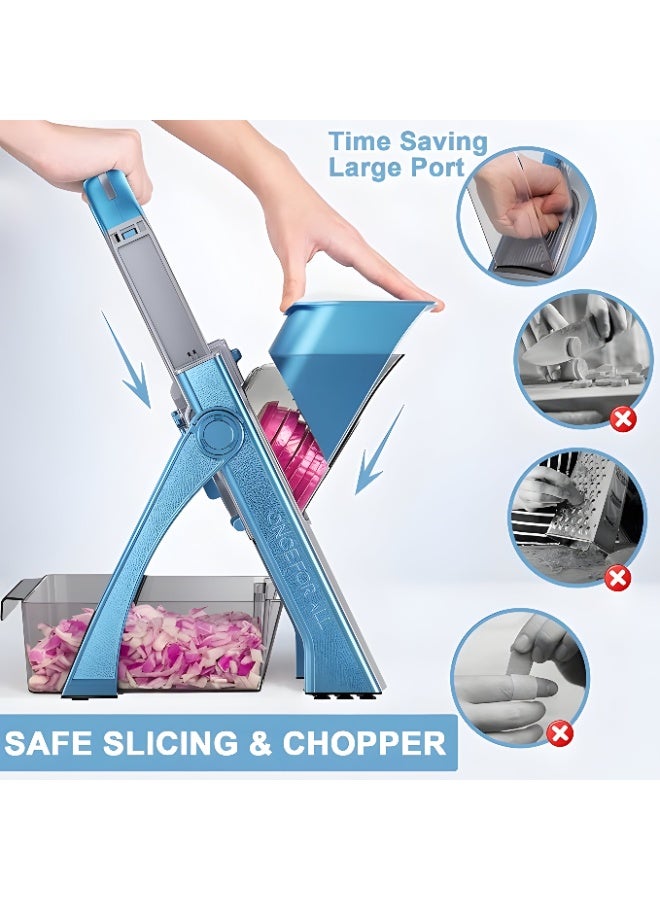 UNIKSAR Multi-Functional 4-in-1 Vegetable Slicer and Mandoline Grater with Stainless Steel Blades - Image 1